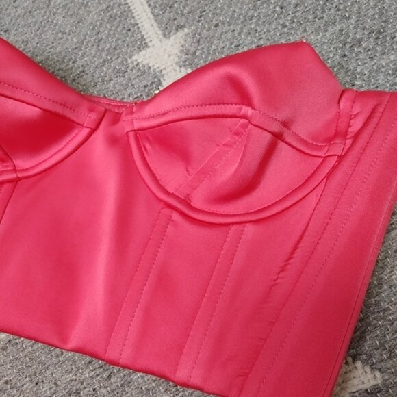 Oh Polly True Love Satin Corset Crop Top Size 2 - Picture 4 of 11